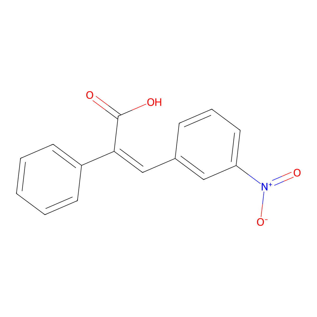 3-(3-Nitrophenyl)-2-phenylprop-2-enoic acid molecular structure, CAS 22161-41-7