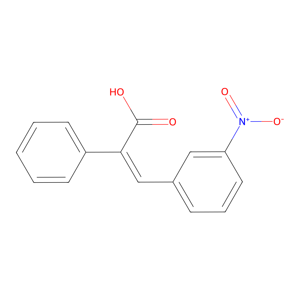 3-(3-Nitrophenyl)-2-phenylprop-2-enoic acid molecular structure, CAS 22161-41-7