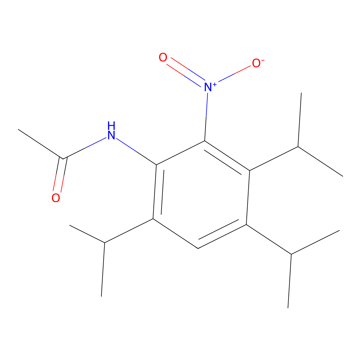 N-[2-nitro-3,4,6-tri(propan-2-yl)phenyl]acetamide molecular structure, CAS 22162-08-9