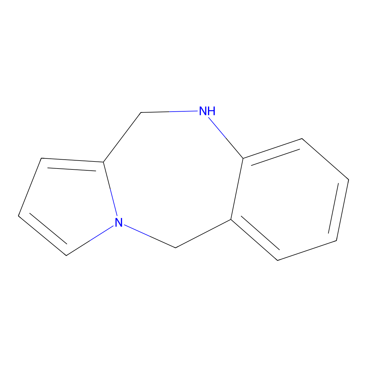 10,11-Dihydro-5H-benzo[e]pyrrolo[1,2-a][1,4]diazepine molecular structure, CAS 22162-53-4