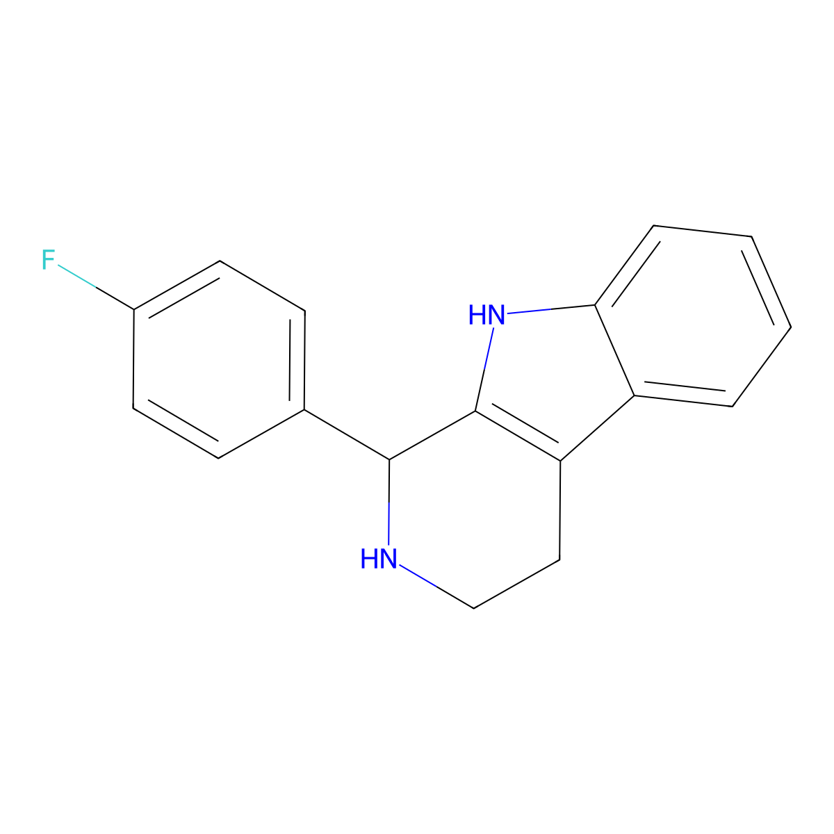 1-(4-fluorophenyl)-2,3,4,9-tetrahydro-1H-beta-carboline molecular structure, CAS 221620-96-8