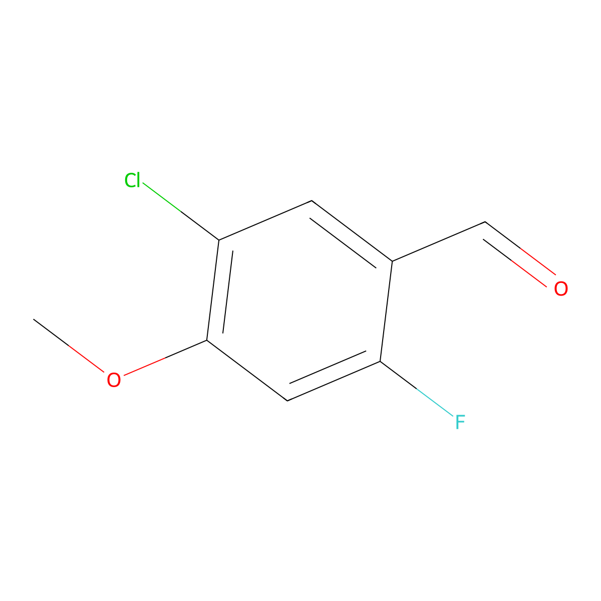 5-Chloro-2-fluoro-4-methoxybenzaldehyde molecular structure, CAS 221622-80-6