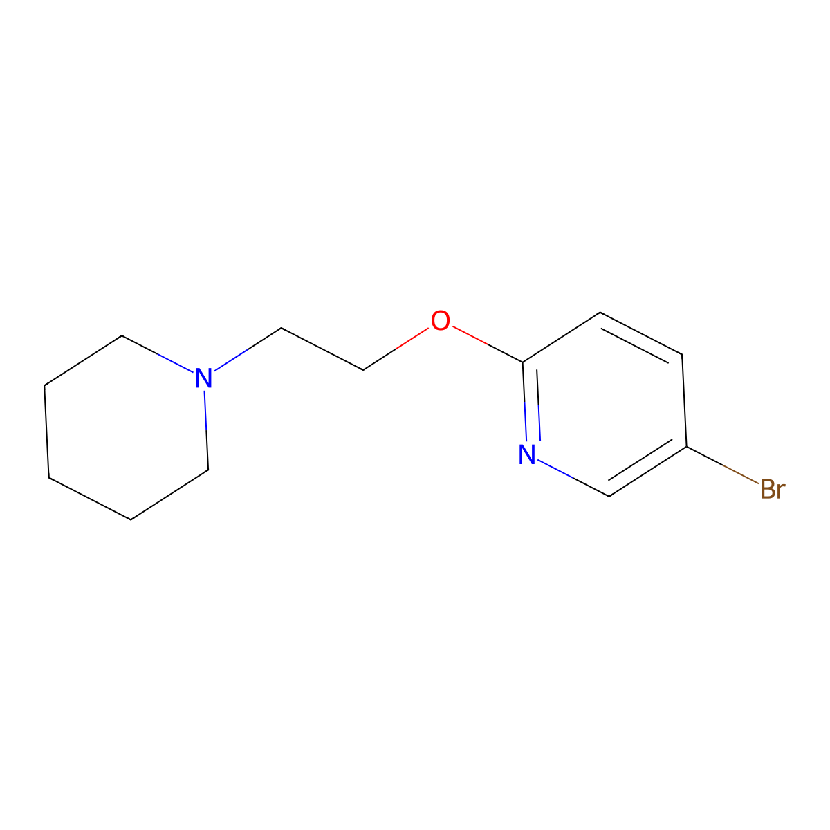 5-Bromo-2-(2-piperidin-1-YL-ethoxy)-pyridine molecular structure, CAS 221636-20-0