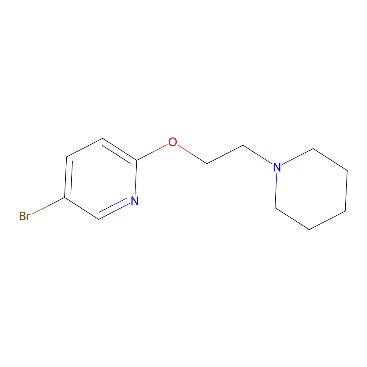 5-Bromo-2-(2-piperidin-1-YL-ethoxy)-pyridine molecular structure, CAS 221636-20-0
