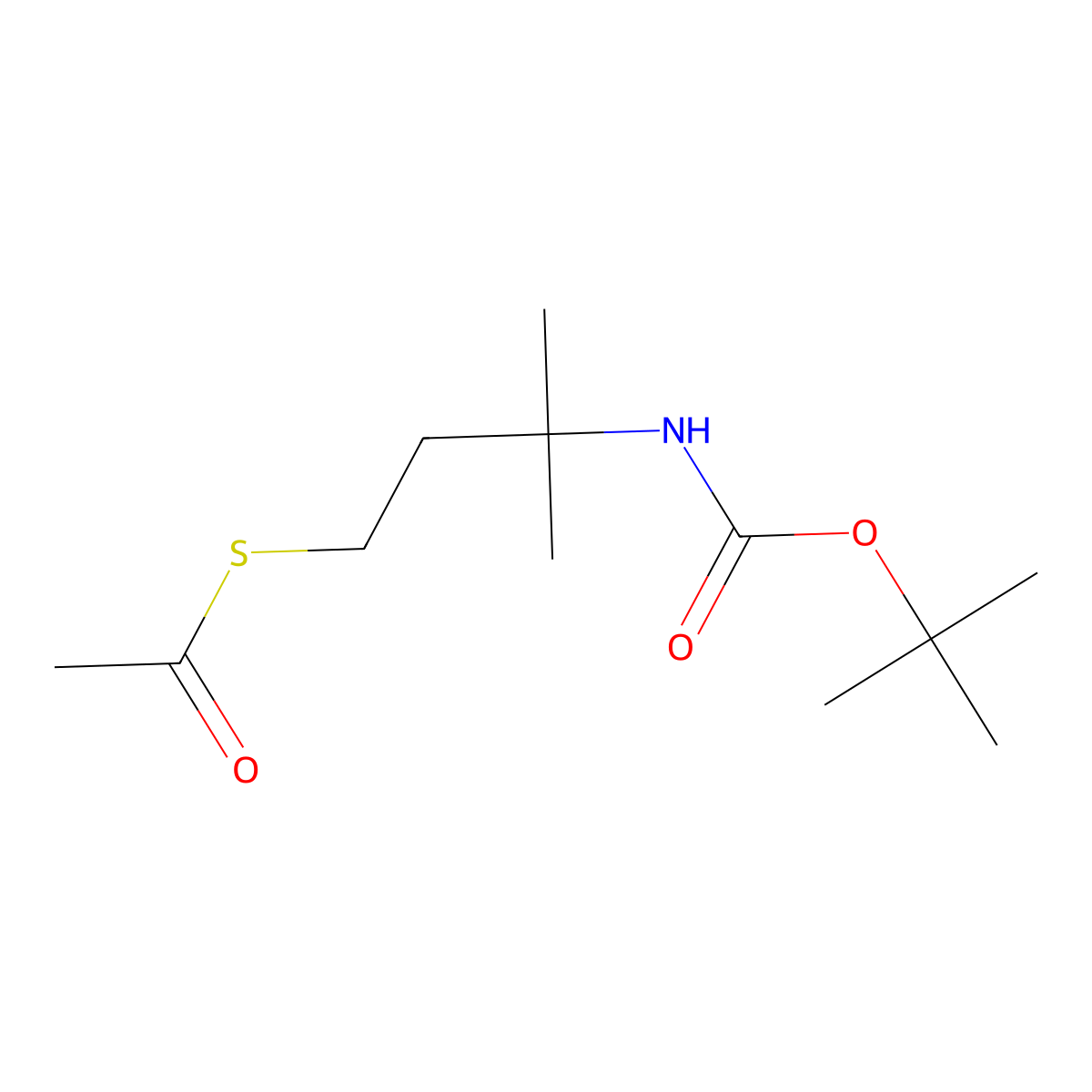 Tert-butyl N-[4-(acetylsulfanyl)-2-methylbutan-2-YL]carbamate molecular structure, CAS 2216398-53-5