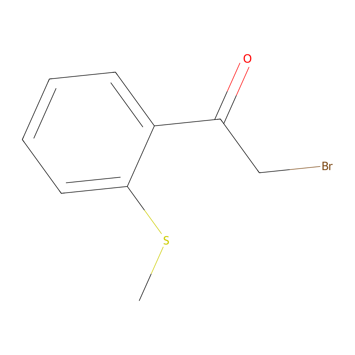 2-Bromo-1-[2-(methylsulfanyl)phenyl]ethan-1-one molecular structure, CAS 22165-36-2
