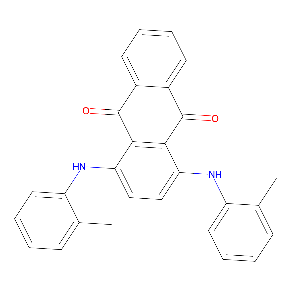1,4-Bis((2-methylphenyl)amino)anthraquinone molecular structure, CAS 221658-43-1