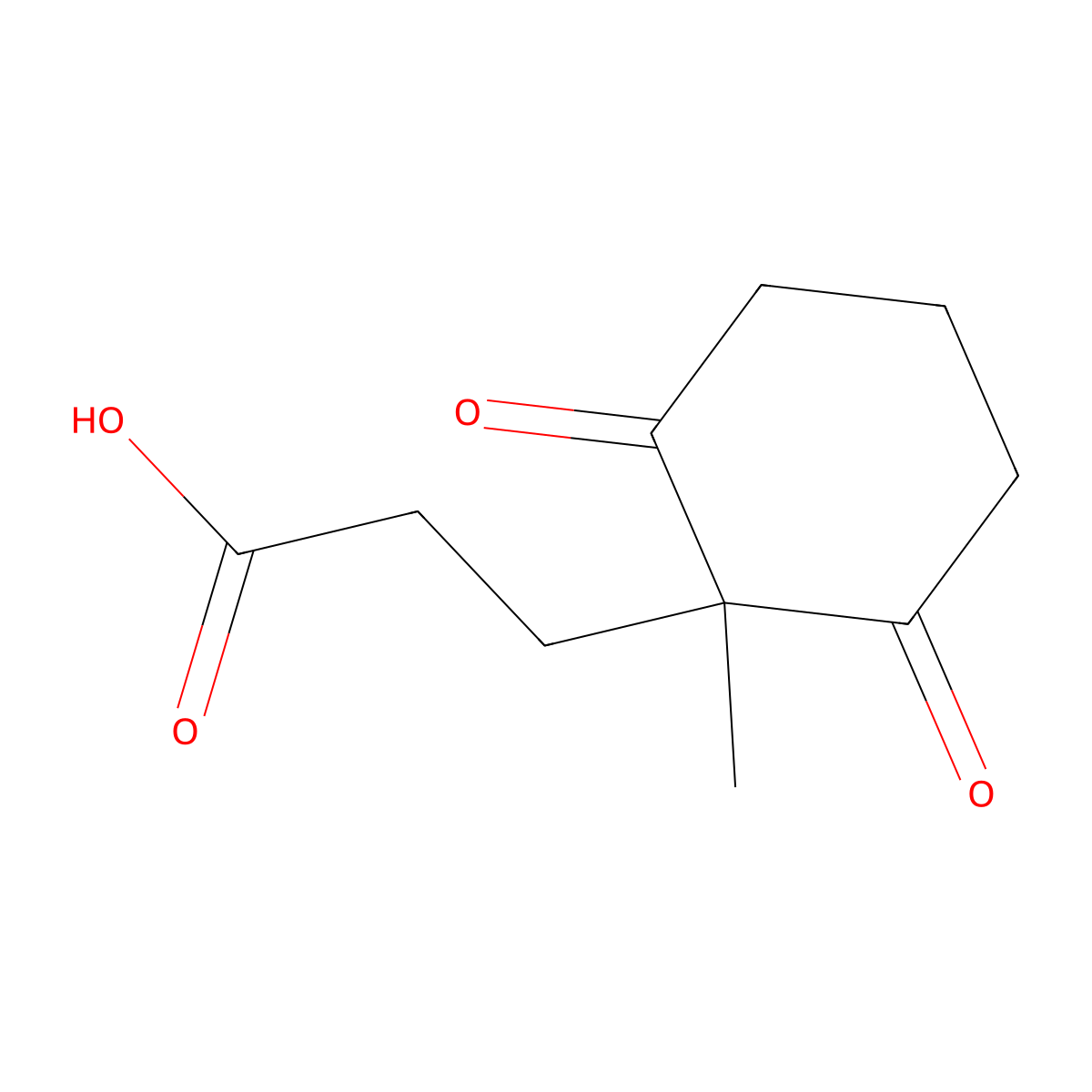 3-(1-Methyl-2,6-dioxocyclohexyl)propanoic acid molecular structure, CAS 22166-09-2