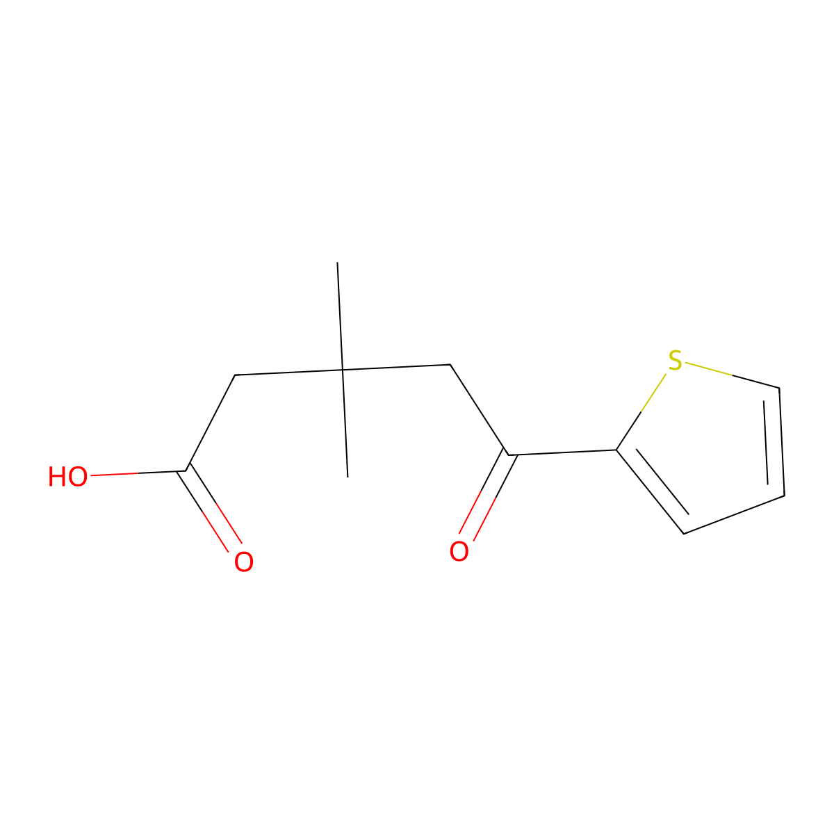 I(2),I(2)-Dimethyl-I-oxo-2-thiophenepentanoic acid molecular structure, CAS 22167-78-8