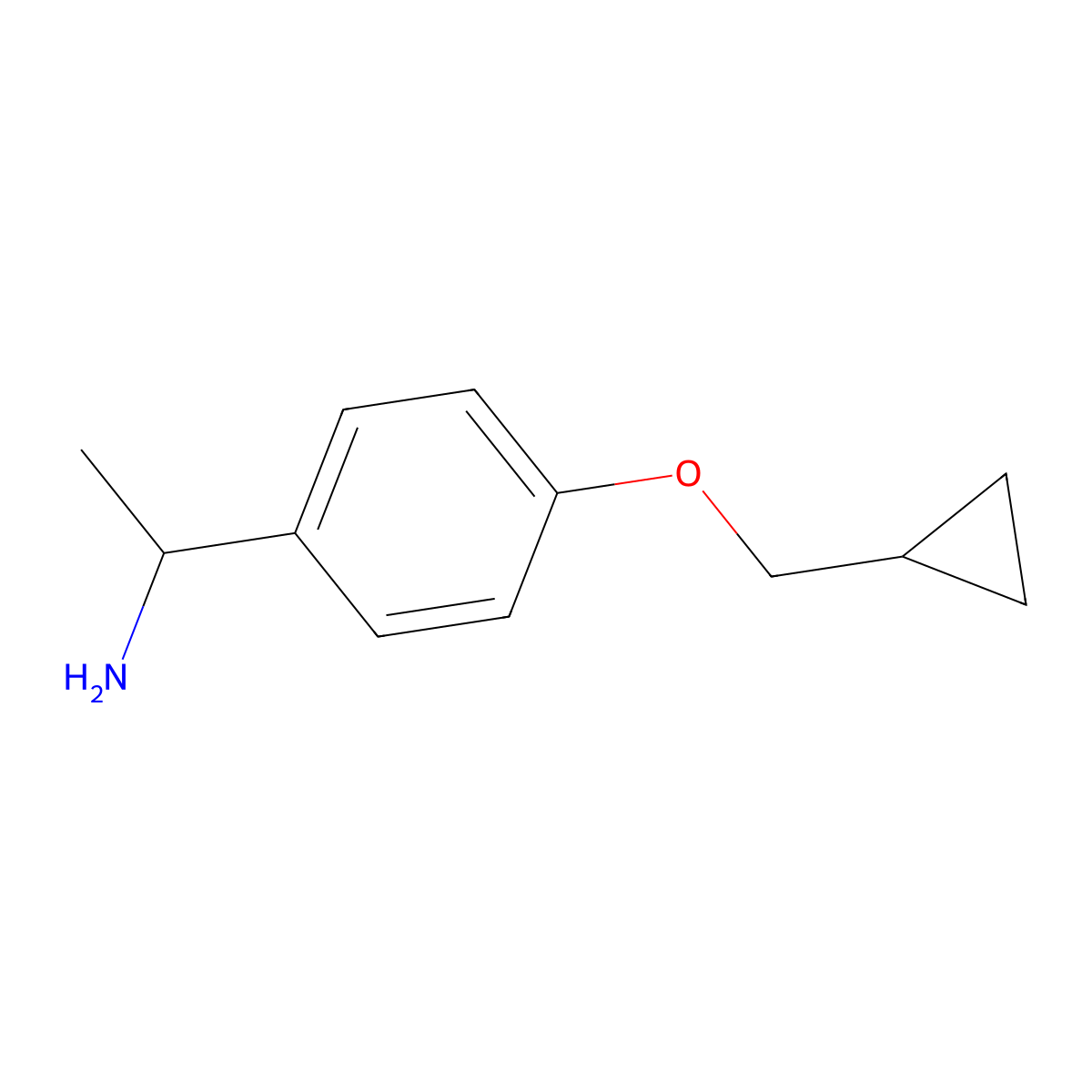 Benzenemethanamine, 4-(cyclopropylmethoxy)-alpha-methyl- molecular structure, CAS 221670-73-1