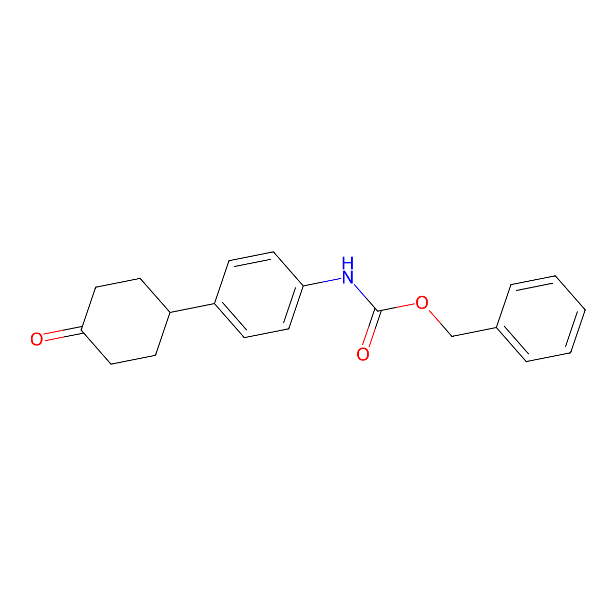 benzyl N-[4-(4-oxocyclohexyl)phenyl]carbamate molecular structure, CAS 2216710-53-9