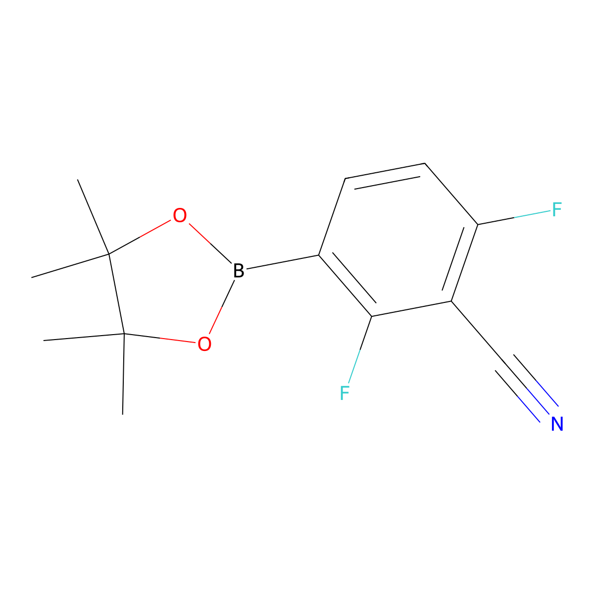 2,4-Difluoro-3-cyanophenylboronic acid pinacol ester molecular structure, CAS 2216724-47-7