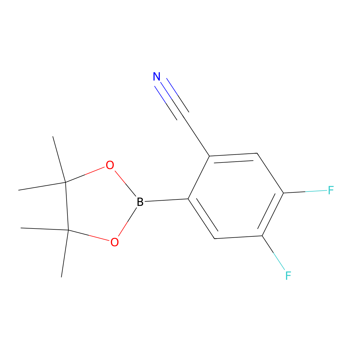4,5-Difluoro-2-(4,4,5,5-tetramethyl-1,3,2-dioxaborolan-2-yl)benzonitrile molecular structure, CAS 2216724-52-4