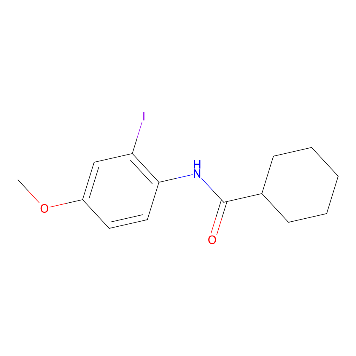 N-(2-Iodo-4-methoxyphenyl)cyclohexanecarboxamide molecular structure, CAS 2216746-02-8
