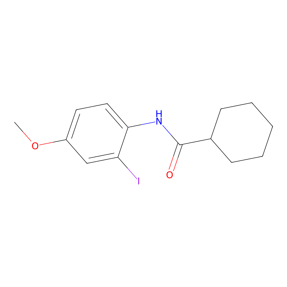 N-(2-Iodo-4-methoxyphenyl)cyclohexanecarboxamide molecular structure, CAS 2216746-02-8