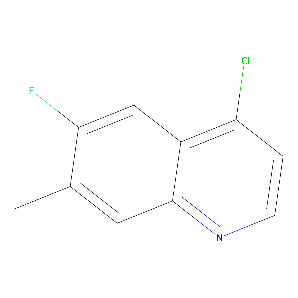 4-Chloro-6-fluoro-7-methylquinoline molecular structure, CAS 2216746-75-5