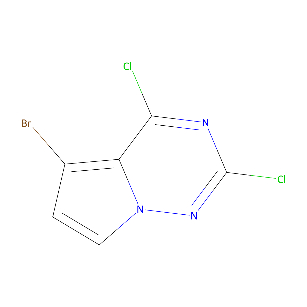 5-Bromo-2,4-dichloro-pyrrolo[2,1-f][1,2,4]triazine molecular structure, CAS 2216746-83-5