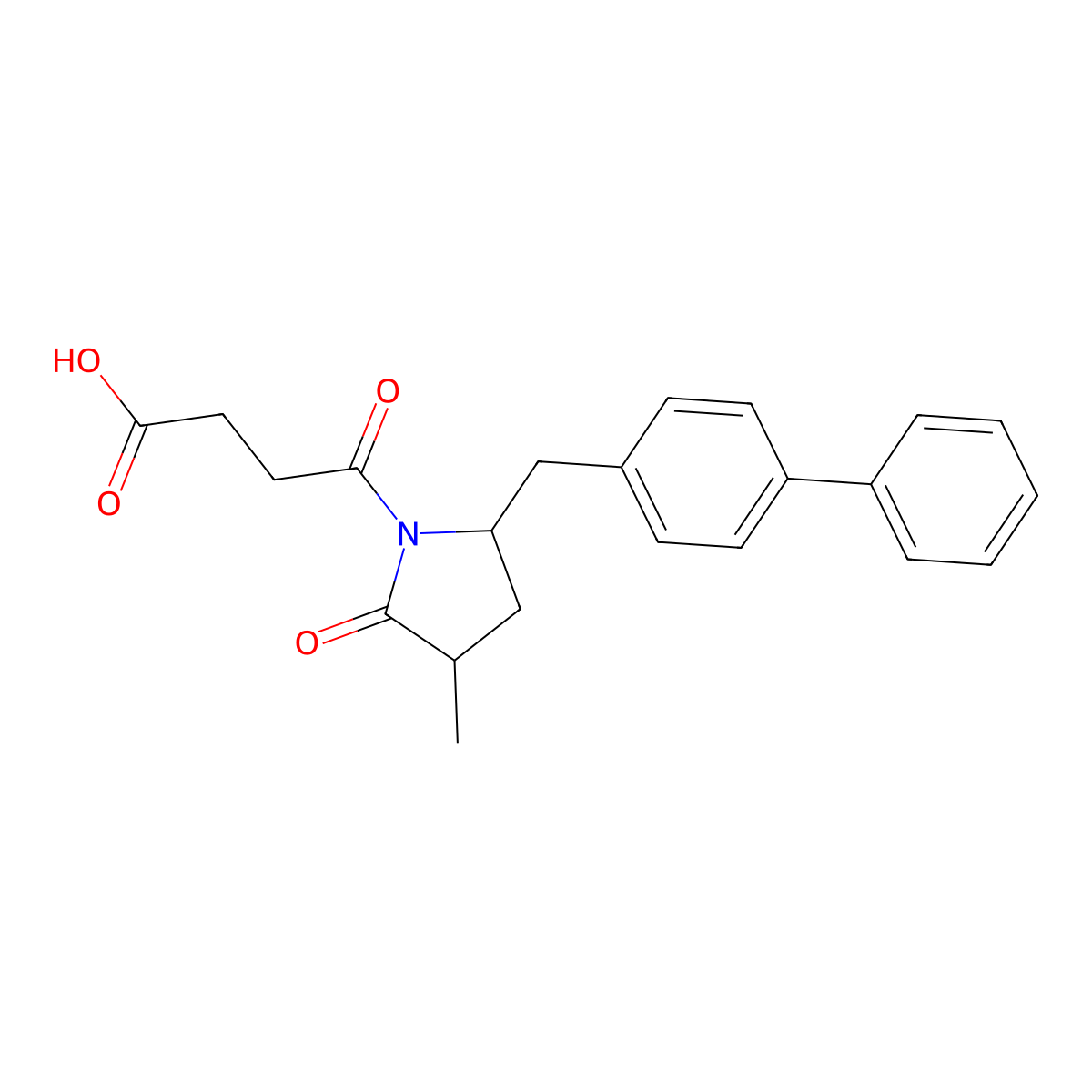 4-((3R,5S)-5-([1,1'-Biphenyl]-4-ylmethyl)-3-methyl-2-oxopyrrolidin-1-yl)-4-oxobutanoic acid molecular structure, CAS 2216746-87-9
