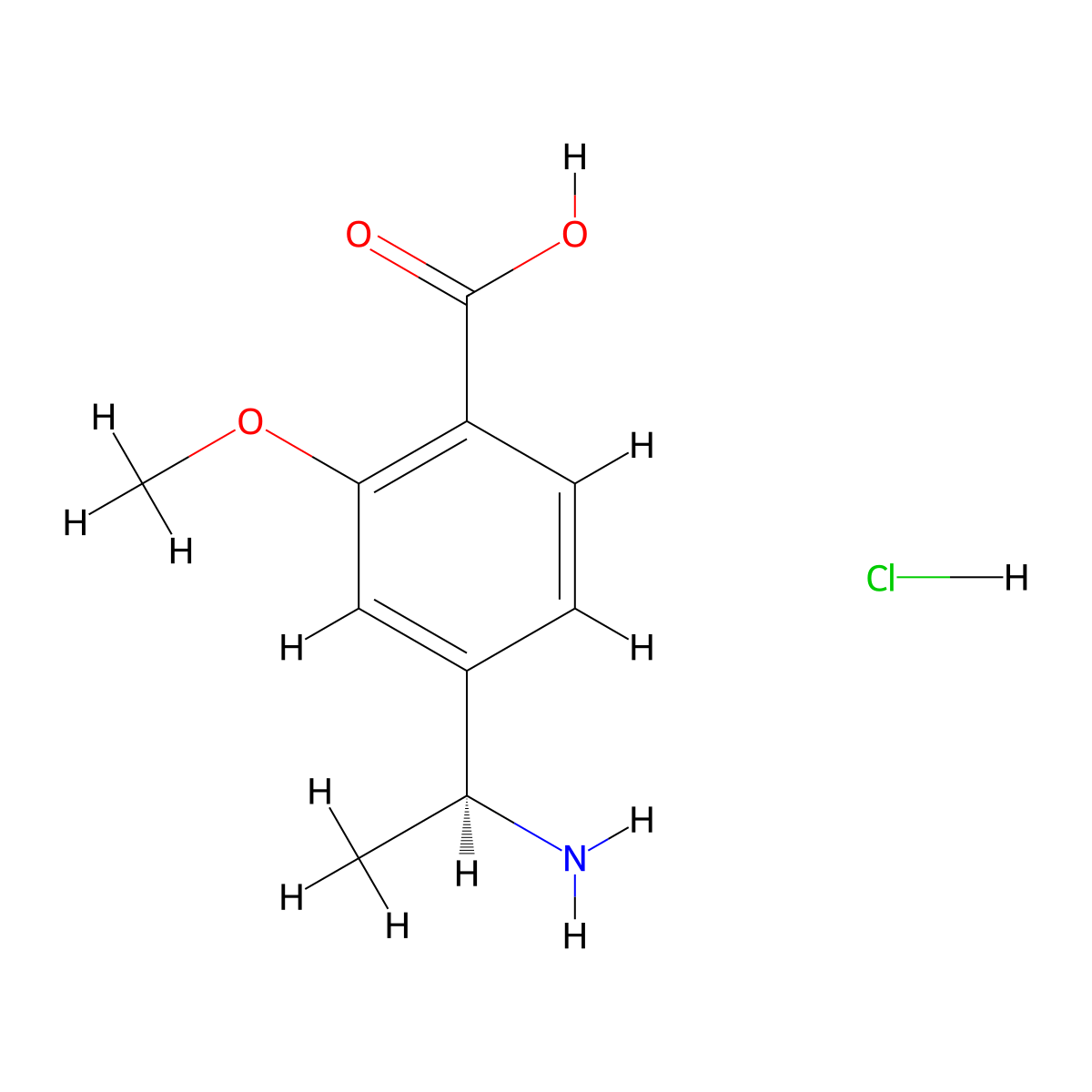 (S)-4-(1-Aminoethyl)-2-methoxybenzoic acid hydrochloride molecular structure, CAS 2216747-15-6