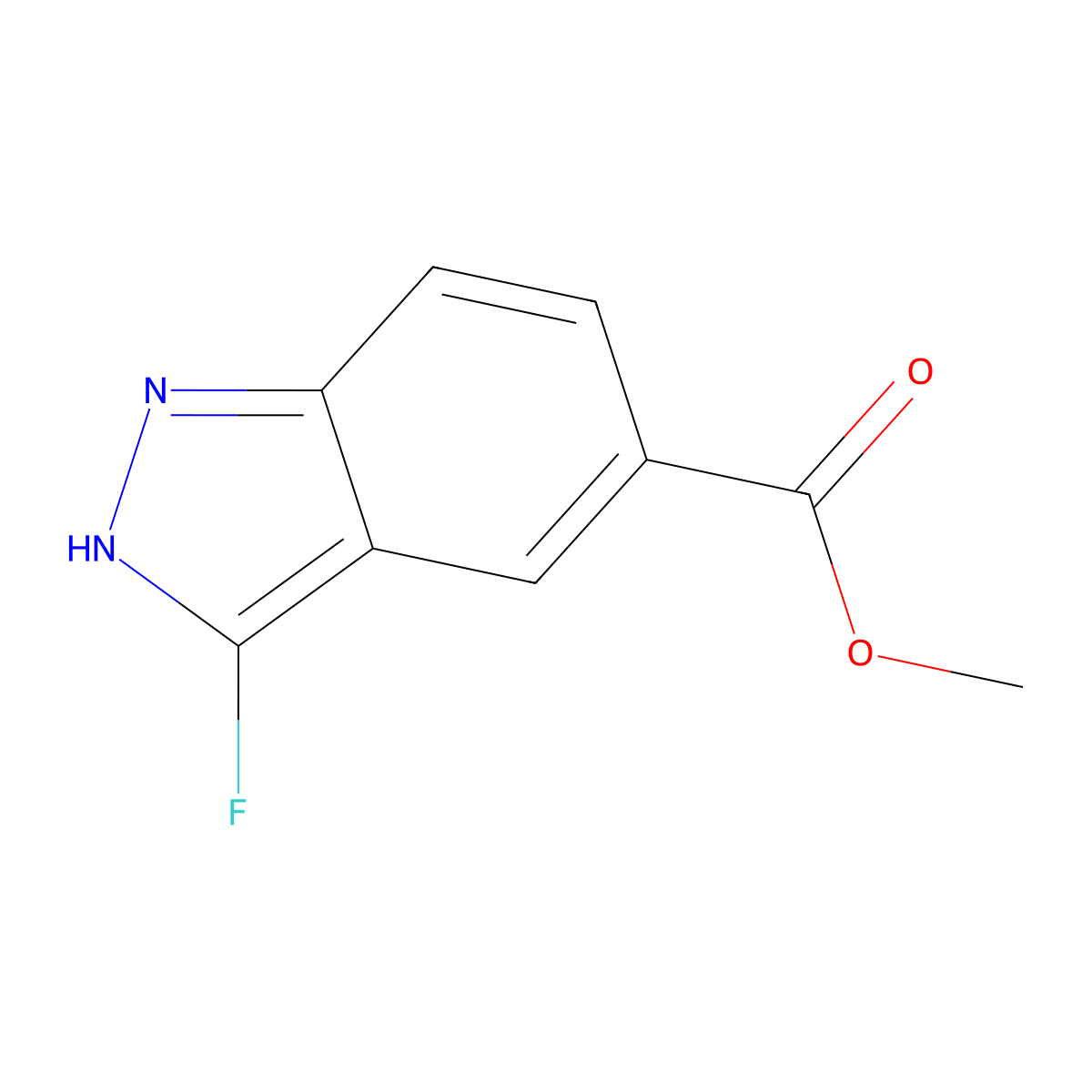 Methyl 3-fluoro-1H-indazole-5-carboxylate molecular structure, CAS 2216747-76-9