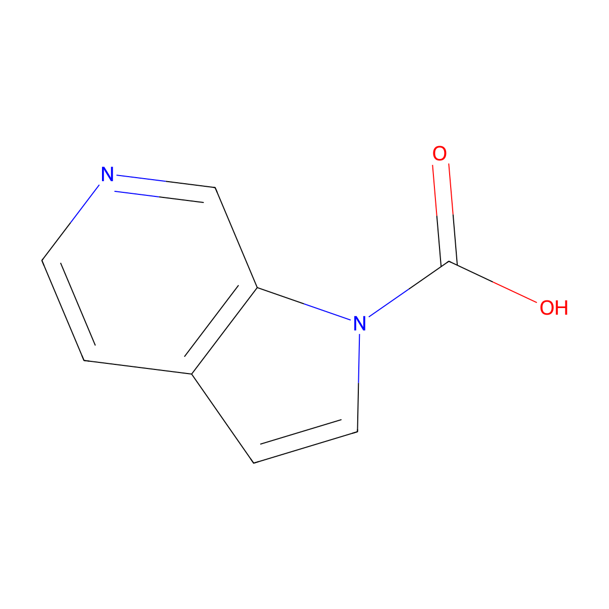 1H-Pyrrolo[2,3-c]pyridine-1-carboxylic acid molecular structure, CAS 2216750-82-0