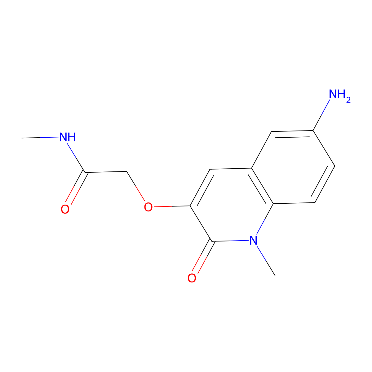 2-((6-Amino-1-methyl-2-oxo-1,2-dihydroquinolin-3-yl)oxy)-N-methylacetamide molecular structure, CAS 2216750-84-2