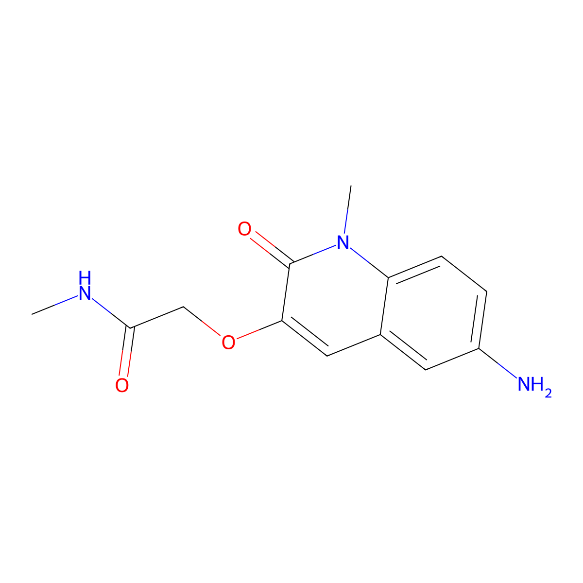 2-((6-Amino-1-methyl-2-oxo-1,2-dihydroquinolin-3-yl)oxy)-N-methylacetamide molecular structure, CAS 2216750-84-2