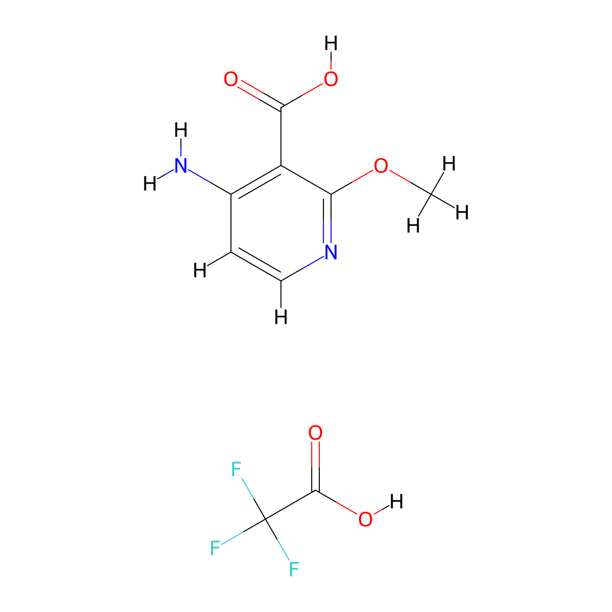 4-Amino-2-methoxynicotinic acid trifluoroacetate molecular structure, CAS 2216751-04-9