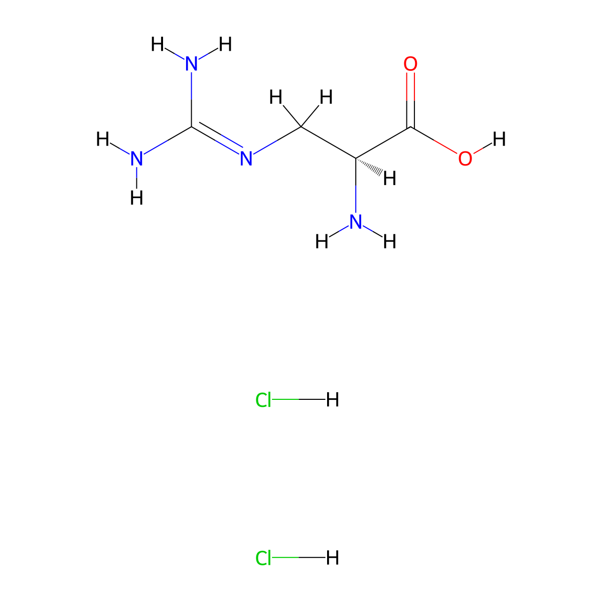 (S)-2-Amino-3-guanidinopropanoic acid dihydrochloride molecular structure, CAS 2216751-08-3