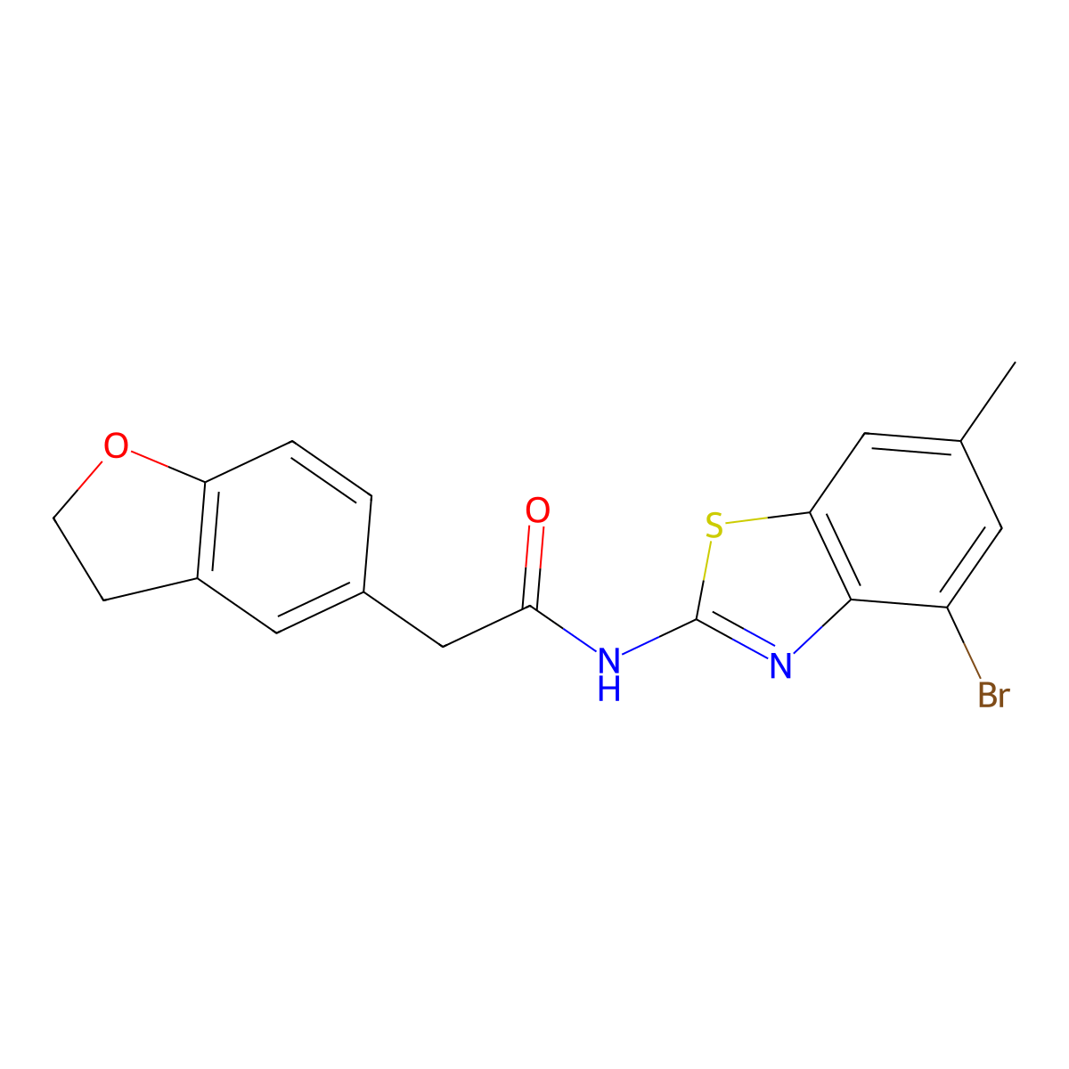 N-(4-Bromo-6-methylbenzo[d]thiazol-2-yl)-2-(2,3-dihydrobenzofuran-5-yl)acetamide molecular structure, CAS 2216753-63-6