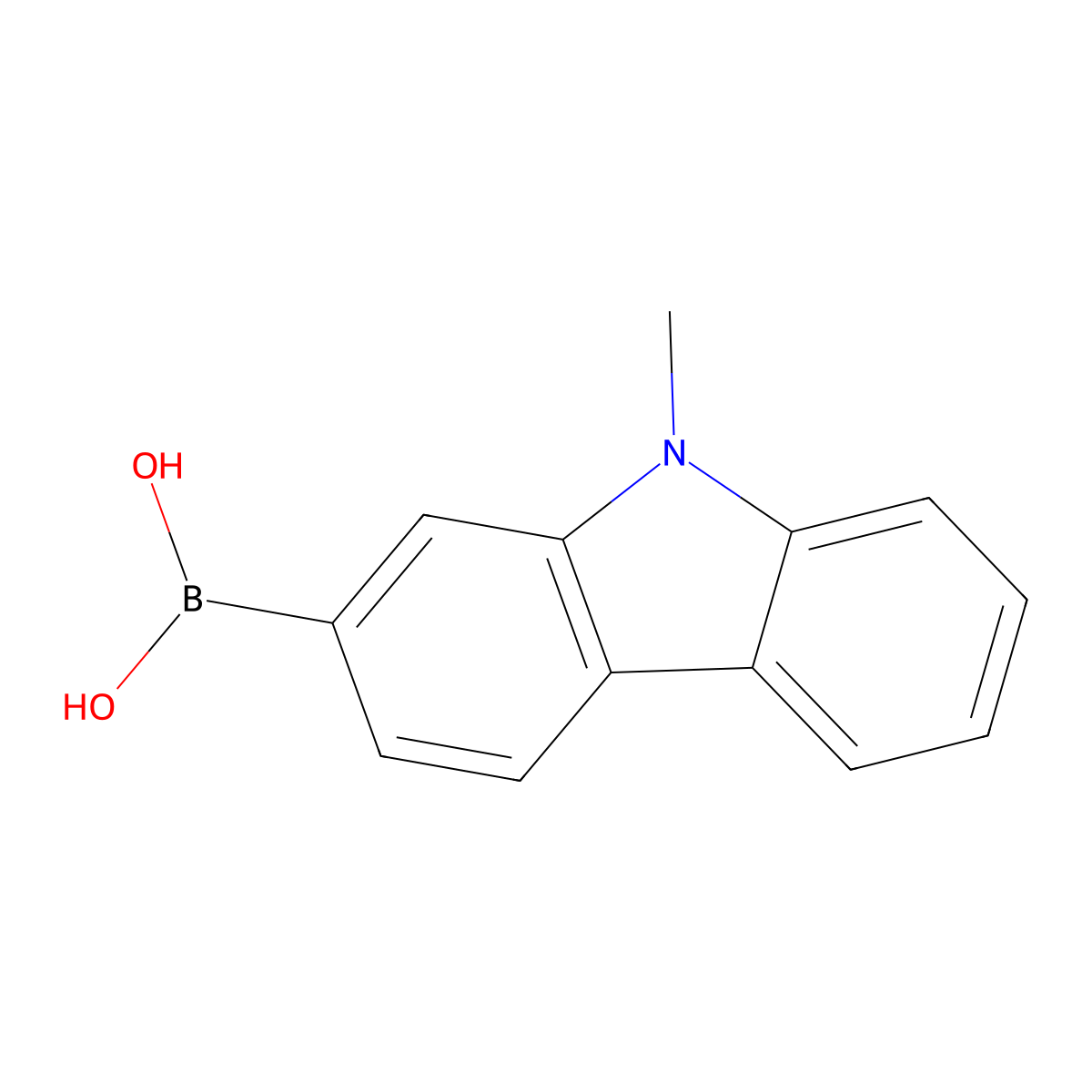 (9-methyl-9H-carbazol-2-yl)boronic acid molecular structure, CAS 2216782-35-1