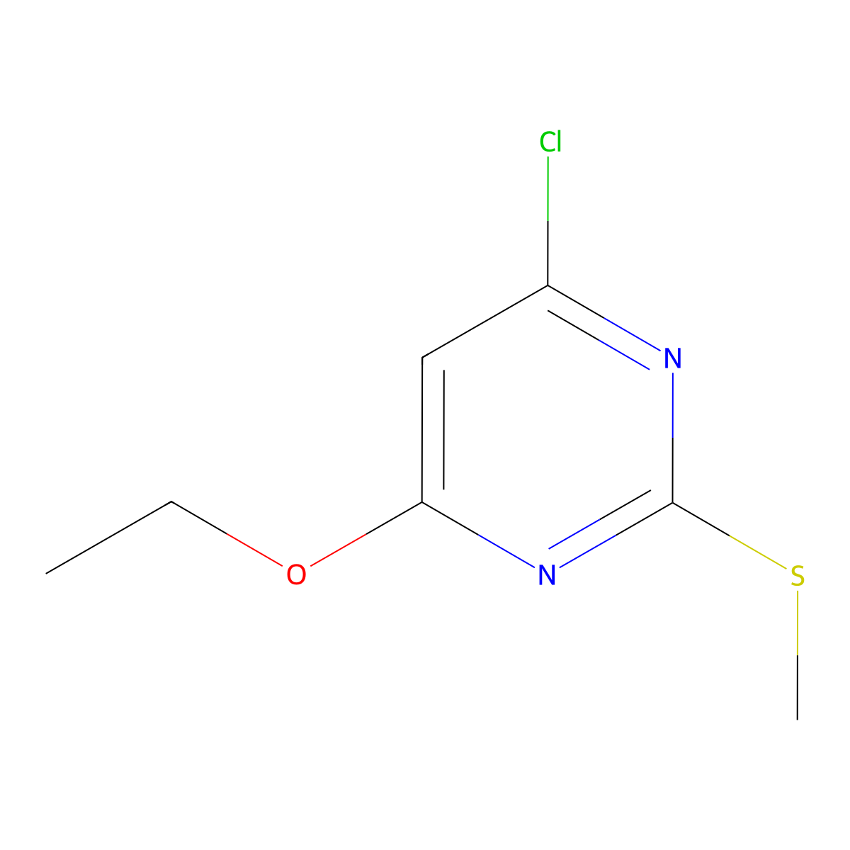 4-Chloro-6-ethoxy-2-(methylthio)pyrimidine molecular structure, CAS 221679-84-1