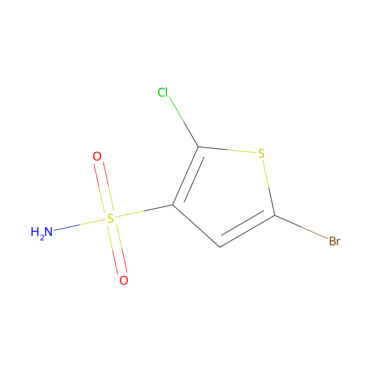 5-Bromo-2-chlorothiophene-3-sulfonamide molecular structure, CAS 22168-03-2