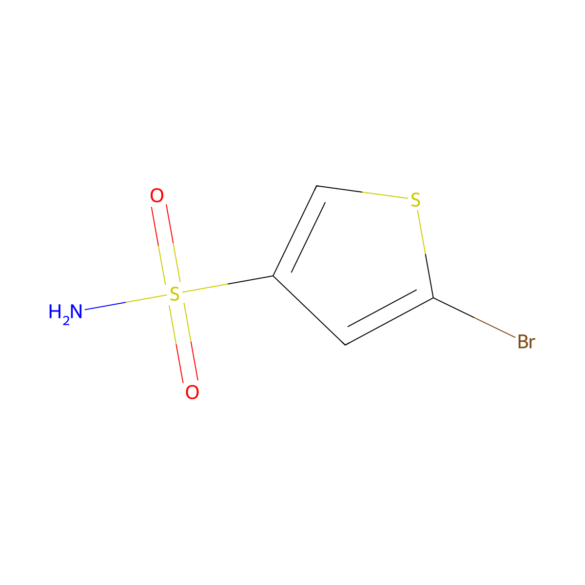 5-Bromothiophene-3-sulfonamide molecular structure, CAS 22168-04-3