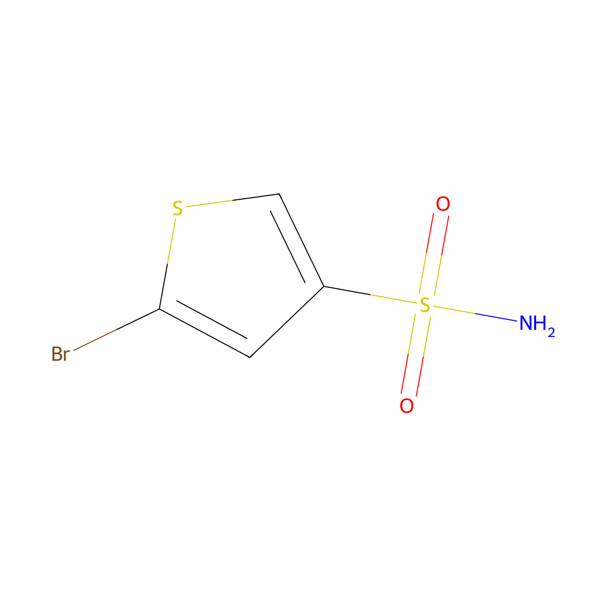 5-Bromothiophene-3-sulfonamide molecular structure, CAS 22168-04-3