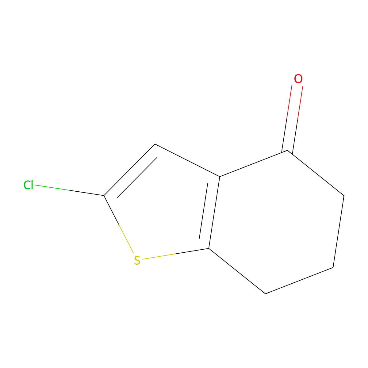 2-Chloro-6,7-dihydrobenzo[b]thiophen-4(5H)-one molecular structure, CAS 22168-07-6
