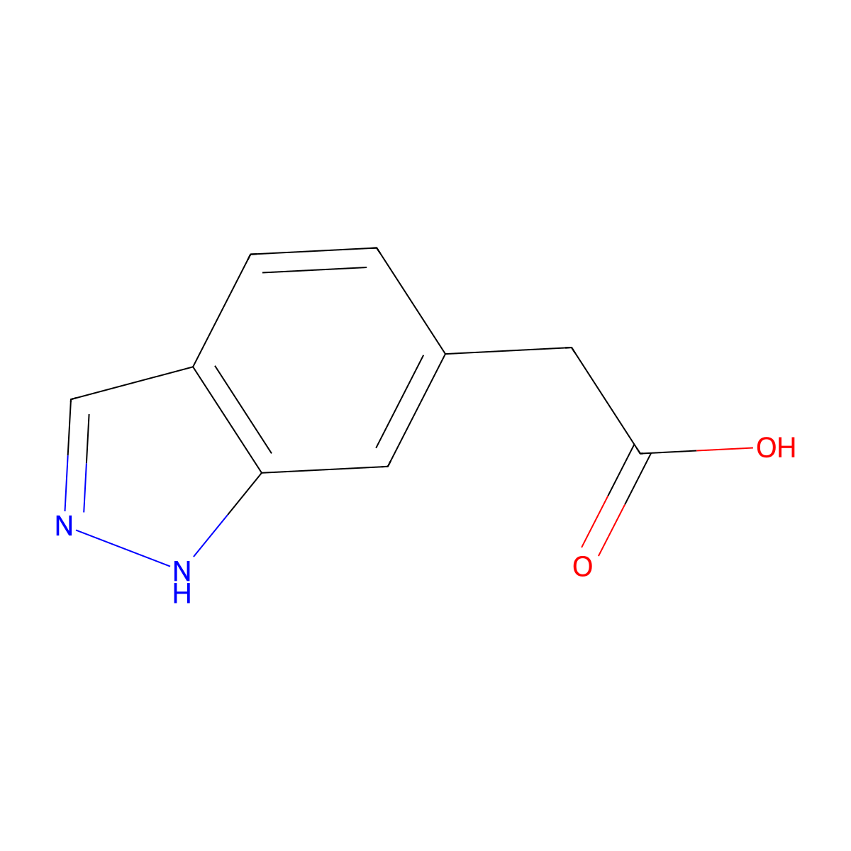 2-(1H-indazol-6-yl)acetic acid molecular structure, CAS 221681-76-1