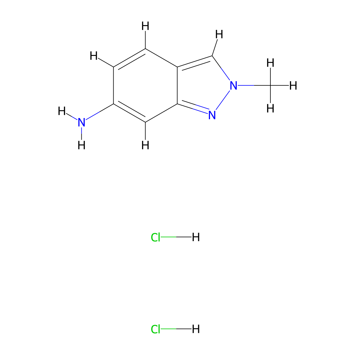 2-methyl-2H-indazol-6-amine dihydrochloride molecular structure, CAS 221682-00-4