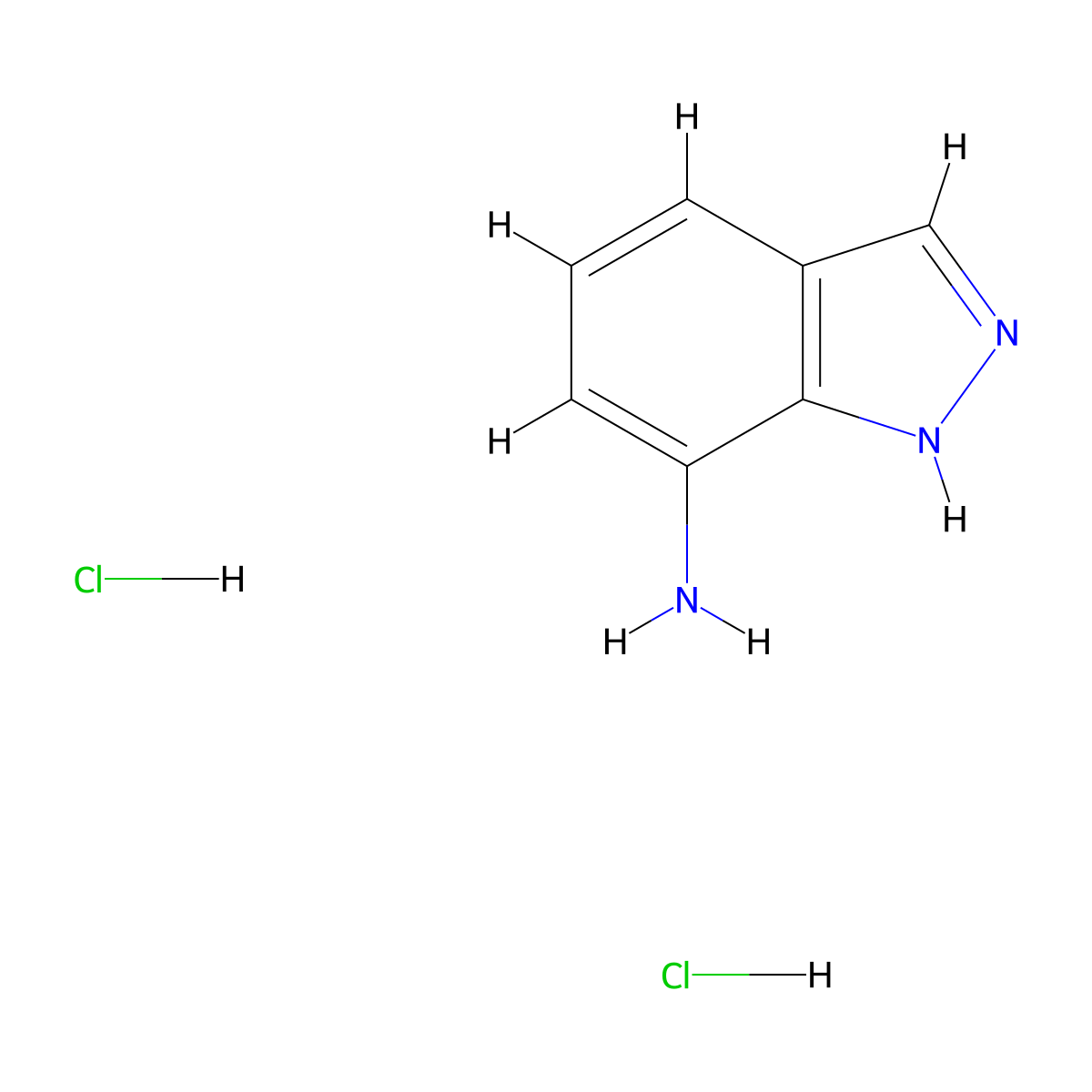 1H-indazol-7-amine dihydrochloride molecular structure, CAS 221682-06-0