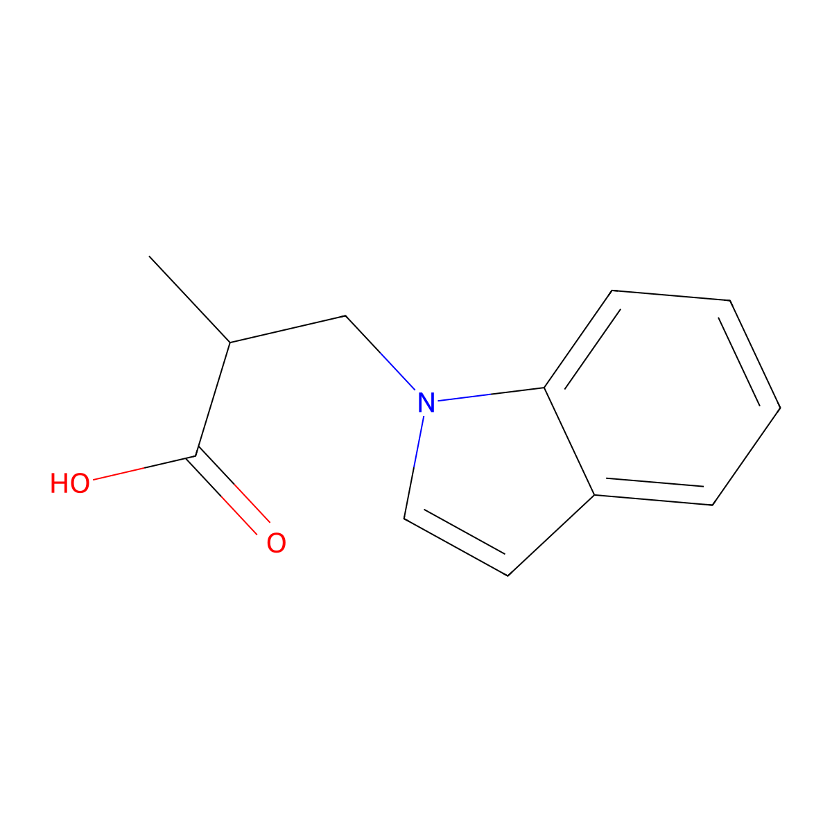 3-(1H-Indol-1-yl)-2-methylpropanoic acid molecular structure, CAS 221687-63-4