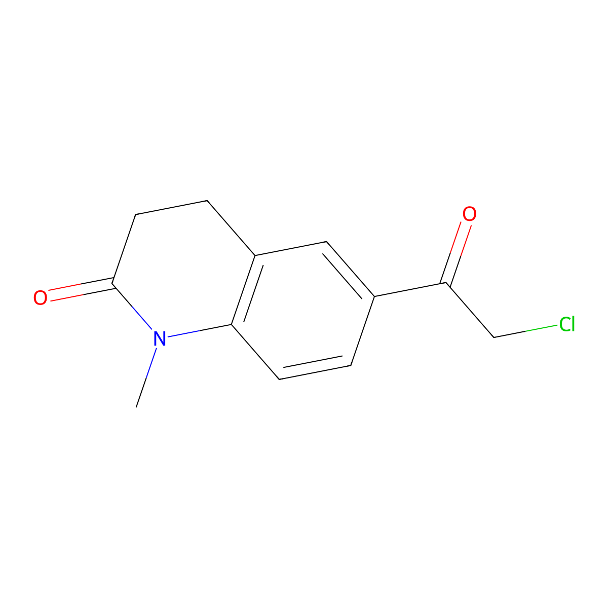 6-(2-Chloroacetyl)-1-methyl-1,2,3,4-tetrahydroquinolin-2-one molecular structure, CAS 221692-28-0