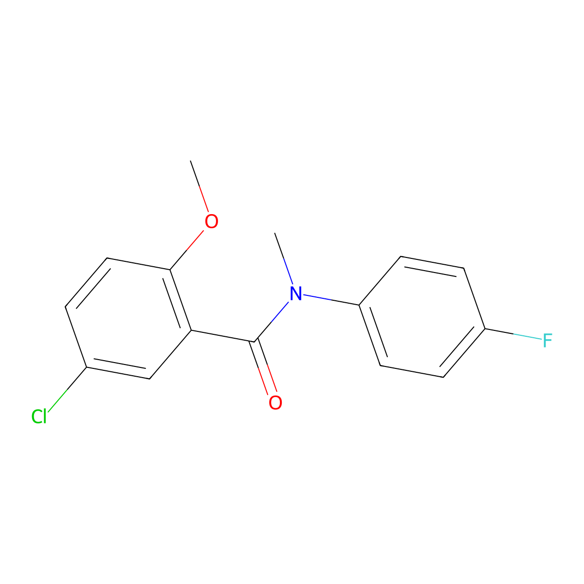 5-Chloro-N-(4-fluorophenyl)-2-methoxy-N-methylbenzamide molecular structure, CAS 2216957-68-3