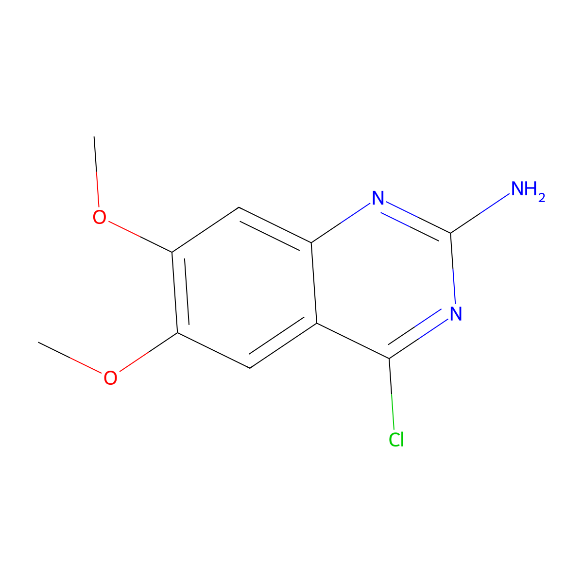 4-Chloro-6,7-dimethoxyquinazolin-2-amine molecular structure, CAS 221698-39-1