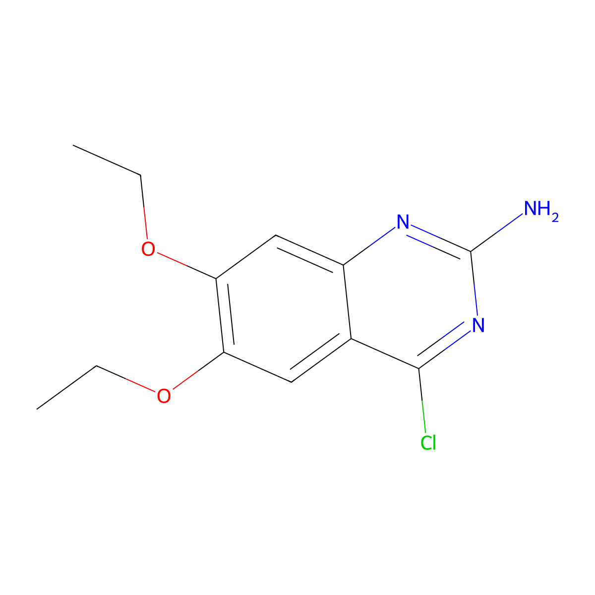 4-Chloro-6,7-diethoxyquinazolin-2-amine molecular structure, CAS 221698-92-6