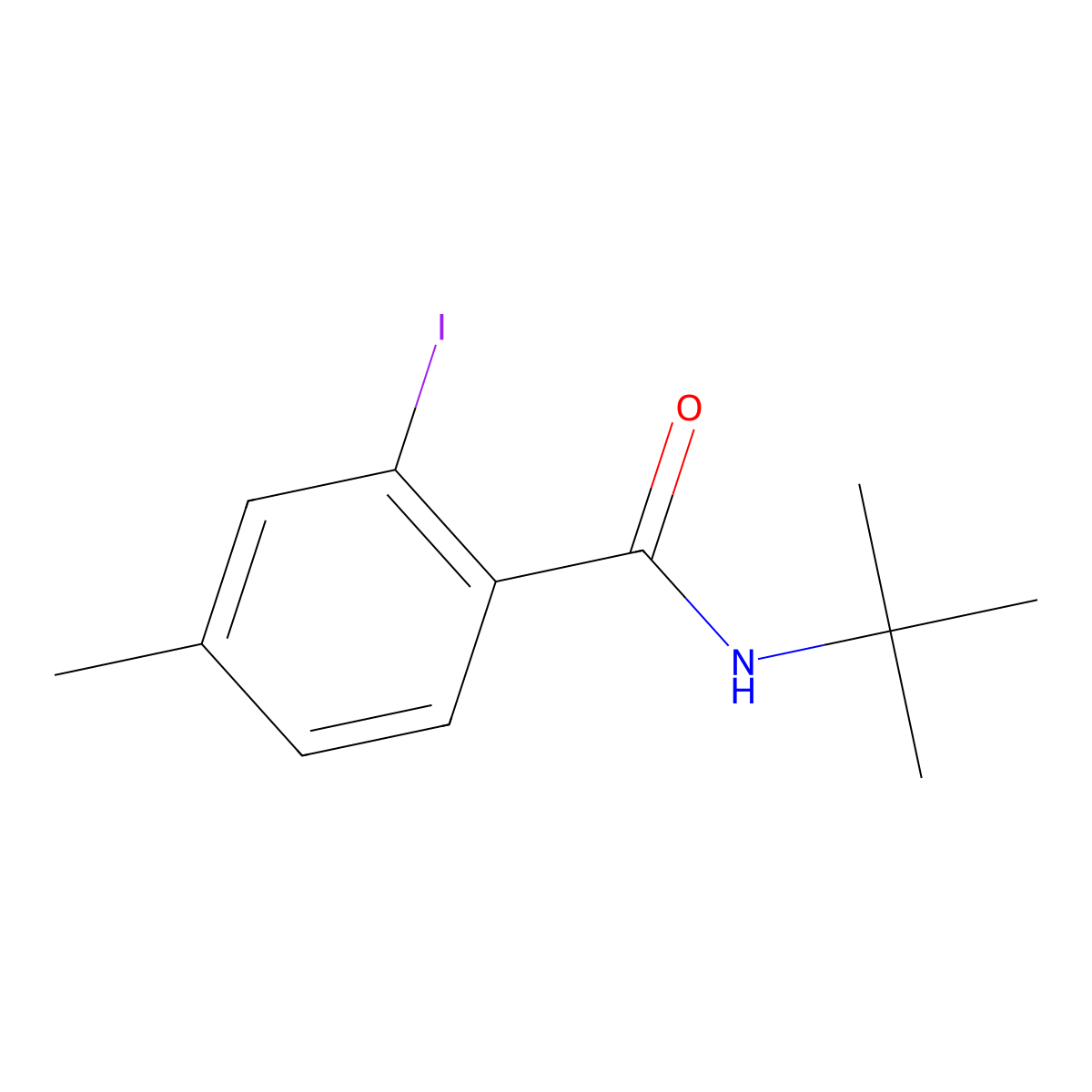 N-(1,1-Dimethylethyl)-2-iodo-4-methylbenzamide molecular structure, CAS 2216984-14-2