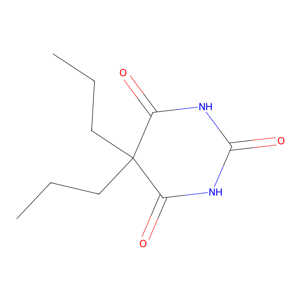 Propylbarbital molecular structure, CAS 2217-08-5