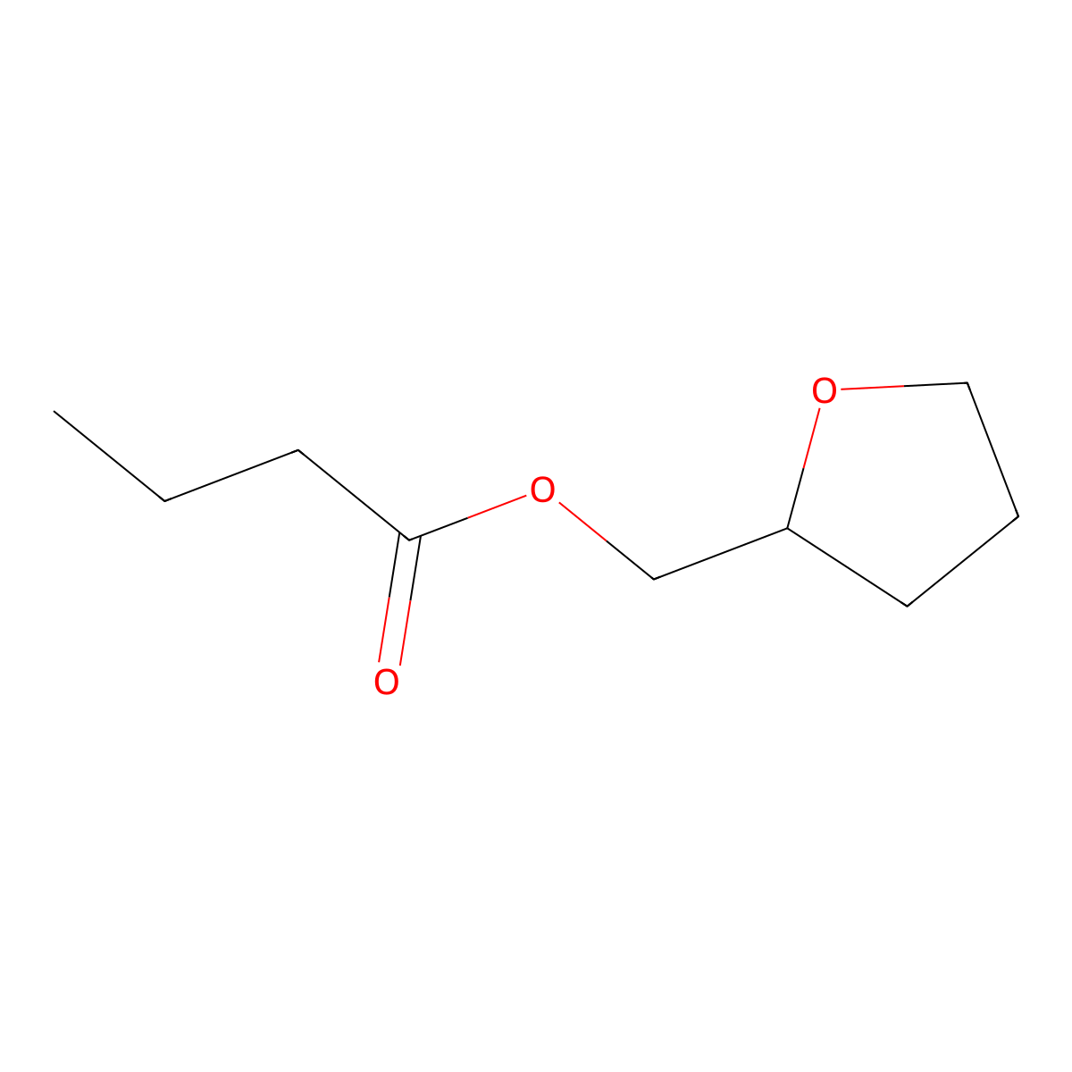 Tetrahydrofurfuryl butyrate molecular structure, CAS 2217-33-6
