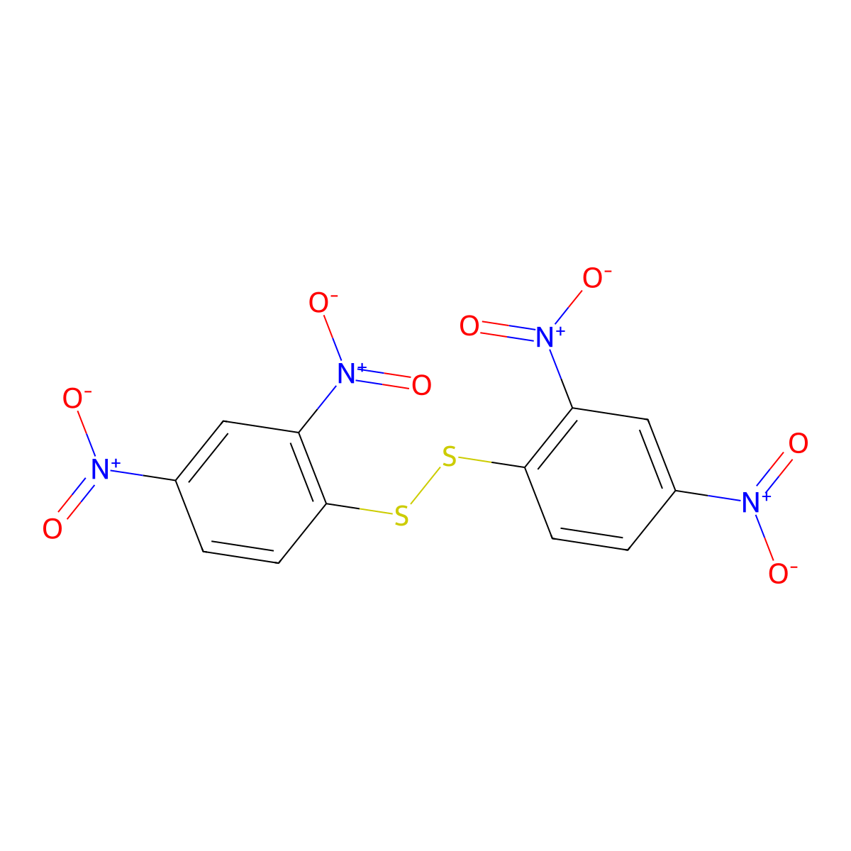 Disulfide, bis(2,4-dinitrophenyl) molecular structure, CAS 2217-55-2