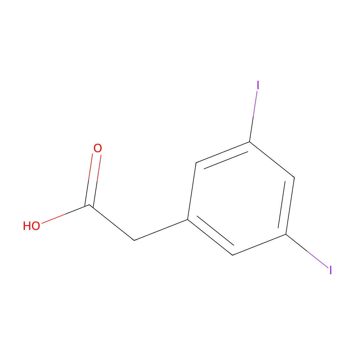 2-(3,5-Diiodophenyl)acetic acid molecular structure, CAS 221700-19-2