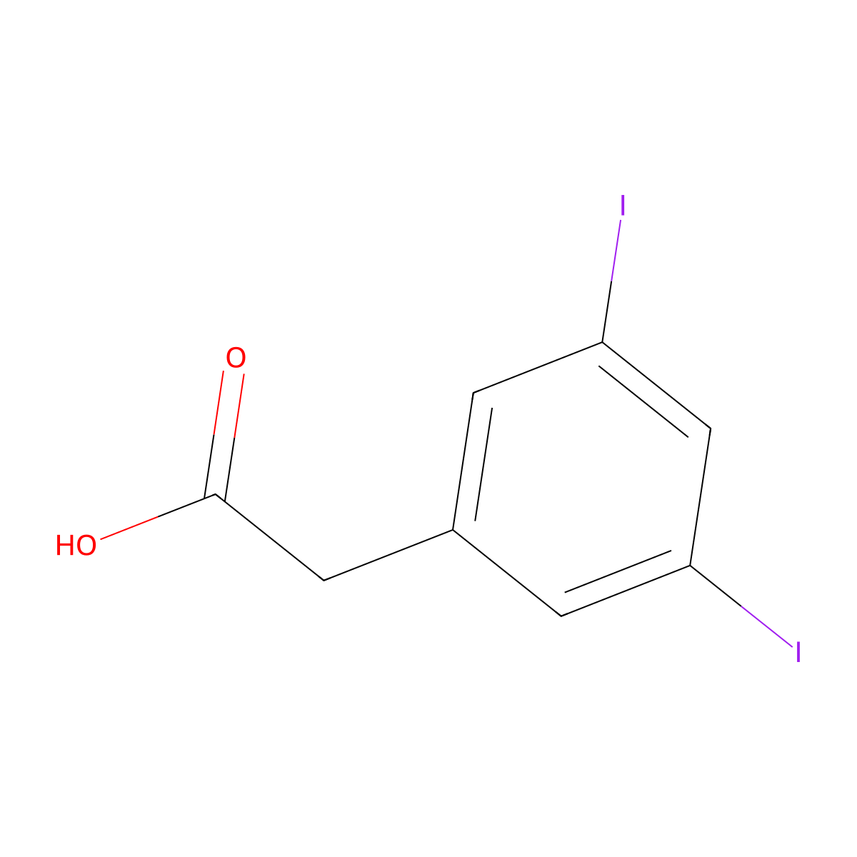 2-(3,5-Diiodophenyl)acetic acid molecular structure, CAS 221700-19-2